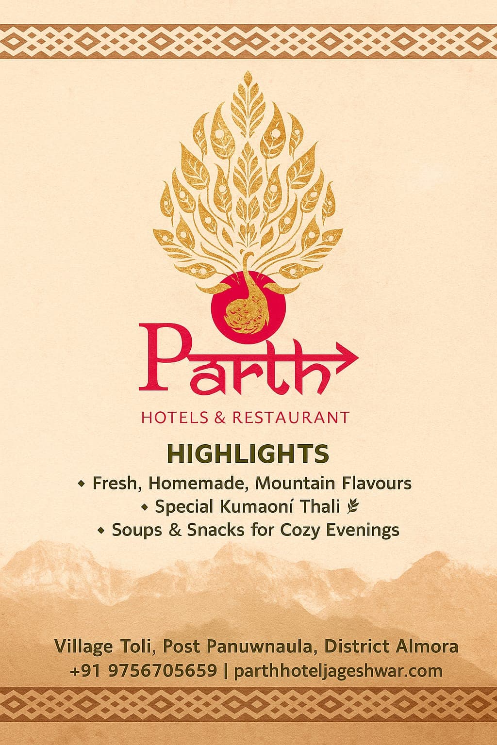 Restaurant Menu Page 1