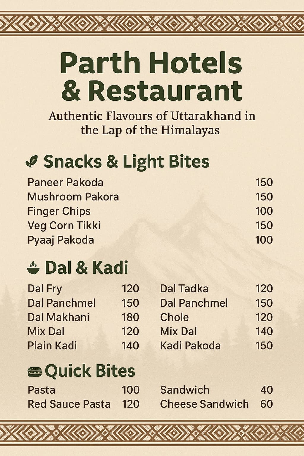 Restaurant Menu Page 4